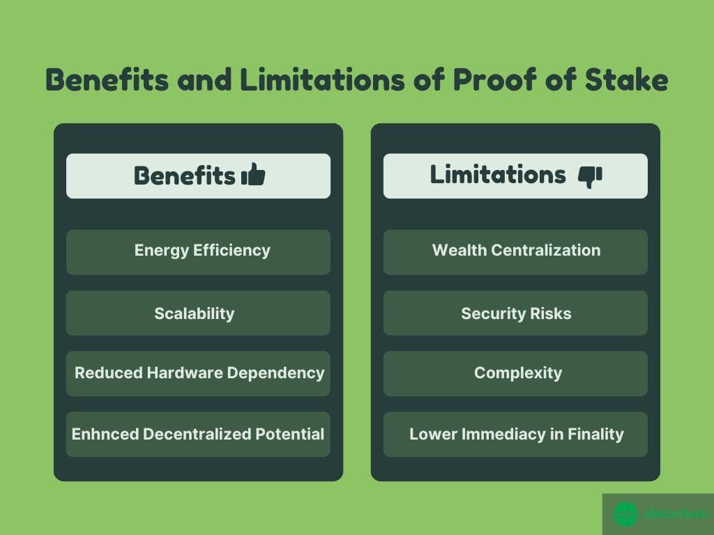 Benefits and Limitations of the Proof of Stake Model