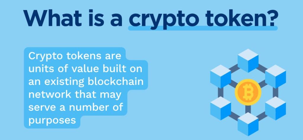 Illustration of crypto tokens representing digital assets in blockchain technology