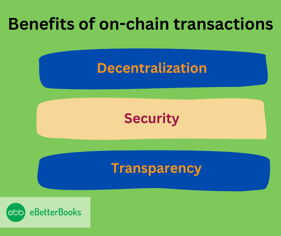 Discover the key benefits of on-chain transactions for secure and transparent operations. Key benefits of on-chain transactions, including transparency, security, and immutability.