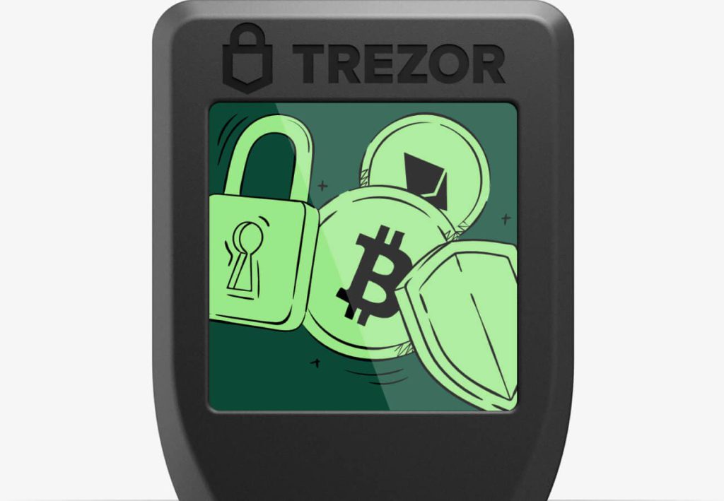 Trezor Model T Wallet – A Secure Non-Custodial Crypto Wallet for Dogecoin" Let me know if you want any modifications! Trezor Model T hardware wallet placed on a wooden surface, displaying its touchscreen interface. A secure and reliable non-custodial crypto wallet for storing Dogecoin in 2025